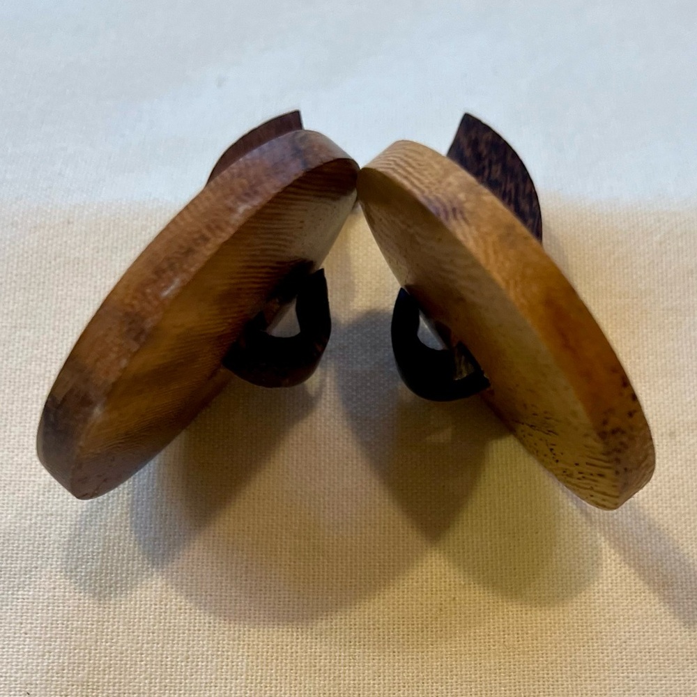 2 Tone 2 Piece Wooden Earrings - Picture 11 of 16